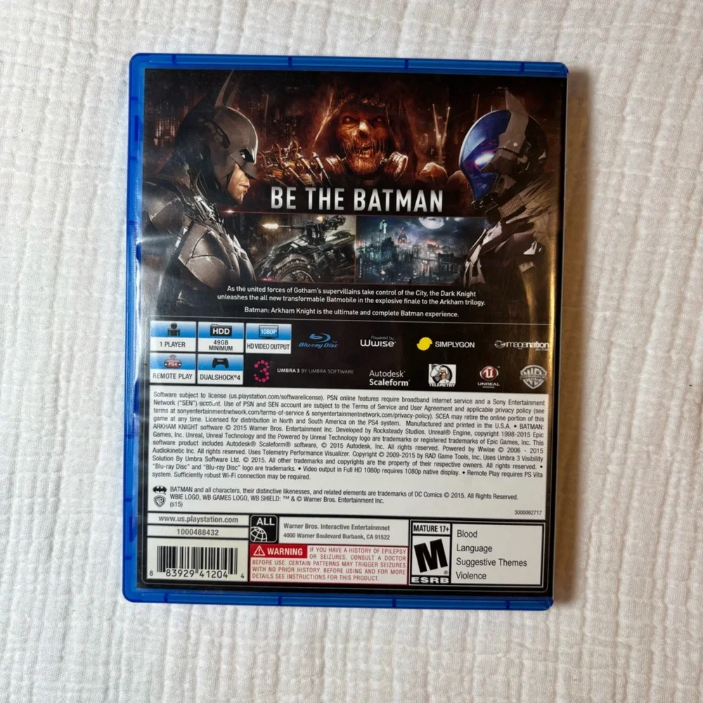 PS4 Batman: Arkham Knight Game - Blue Case
